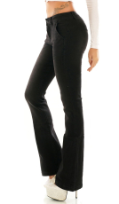 Stretch-Jeans im Bootcut-Style mit Paspel-Taschen in vintage schwarz