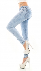Slim Fit Schnee Jeans mit Push Up Effekt in acid blue