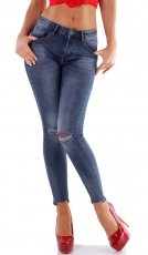 Moderne Stretchjeans mit Vintage-Effekten in blue washed