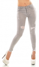 Sexy Push Up Skinny Used Jeans - grau