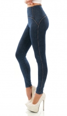 High Waist Jeans Leggings mit sexy Steppnähten in blue