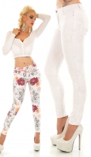 Freche Röhrenjeans im Wende-Design uni weiß oder multicolor