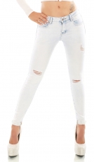 Sexy Skinny Jeans im Vintage-Look - ice blue