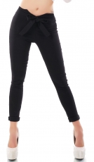 Elegante Stretchhose mit herzförmigen Bundabschluss - schwarz