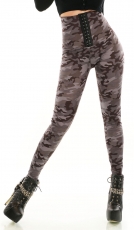 Thermo Wetlook High Waist Leggings mit Shape-Effekt - camouflage