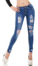 Sexy Skinny-Jeans im modischen destroyed Look - blue washed