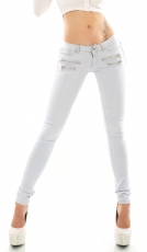 Skinny-Jeans mit süssen Zier-Zippern in ice blue