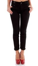 Modische Stretch Skinny Jeans in tiefschwarz