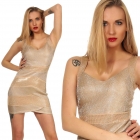 Preview: Elegantes Partykleid mit eleganter Schmuck-Verzierung in gold