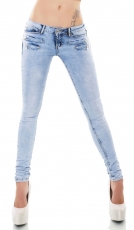 Skinny-Jeans mit süssen Zier-Zippern in ice blue