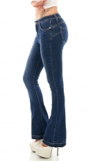 Moderne Flare Cut Bootcut Jeans in Vintage-Optik - dark blue
