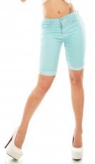 Süsse Jeans-Shorts mit Turn Up in türkis