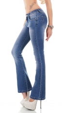 Damen Slim Fit Bootcut-Jeans mit sexy Push-Up-Effekt in light blue