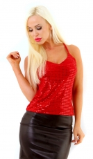 Sexy Party-Top mit Glamour-Effekt - rot