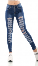 Stretch Jeans im modischen Destroyed-Look - blue washed
