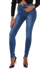 Basic Stretch Jeans mit Push Up Effekt in blue washed