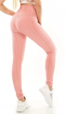 Leggings im Wabenmuster mit sexy Push Up Effekt - rosa
