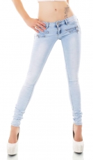 Skinny-Jeans mit süssen Zier-Zippern in light blue