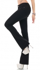 Stretch-Jeans im Bootcut-Style mit Push Up Effekt - schwarz