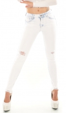 Sexy Destroyed-Jeans mit frechen Bleacheffekten in ice blue