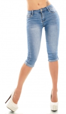 Capri- Stretch-Jeans mit Push Up Effekt in light blue