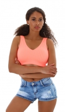 Sexy Push Up Jeans Shorts im Destroyed-Look - blue washed
