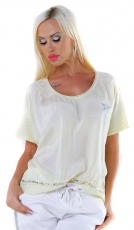 Legeres Oversize Shirt mit beidseitigen Schriftprints - yellow sun