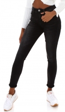 Figurbetonte Push Up Skinny Jeans - schwarz