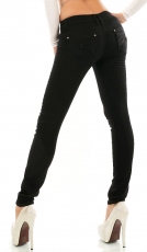 Sexy Skinny Jeans mit Schleifen-Applikation in schwarz