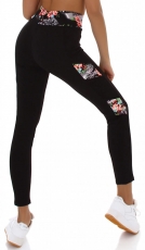 Moderne Fitness-Leggings im High Waist Look  mit Blumenprint - lachs