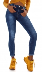 Sexy Push Up Skinny Jeans im aktuellen Wasch-Effekten - blue washed