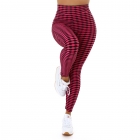 Preview: Figurbetonte Highwaist Leggings mit Wabben-Muster - schwarz/magenta