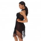 Preview: Süßes Neglige aus transparenten Tüll inklusive String - schwarz