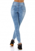 Preview: High Waist Skinny Jeans im sexy Destroyed-Look - blue washed