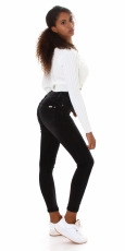 Preview: Figurbetonte Push Up Skinny Jeans - schwarz