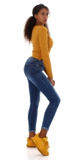 Preview: Sexy Push Up Skinny Jeans im aktuellen Wasch-Effekten - blue washed