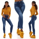 Preview: Sexy Push Up Skinny Jeans im aktuellen Wasch-Effekten - blue washed