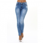 Preview: Moderne Push Up Jeans im aktuellen Wasch-Effekten - blue washed