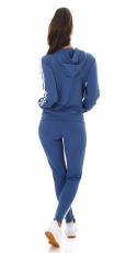 Preview: 3-tlg. Jogging Freizeit-Anzug mit Streifen-Bordüre in blau