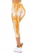 Preview: 3/4-lange High Waist Leggings mit modischen Print - kupfer