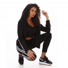 Preview: 3-teiliges Sportset mit seitlicher Streifenapplikation in schwarz / weiß