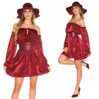 Preview: Breiter Taillengürtel mit Glamour-Pailetten - bordeaux