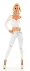 Preview: Sexy Skinny Jeans im Vintage-Look - ice blue