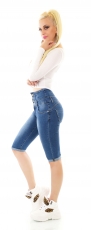 Preview: Sexy Caprijeans im Corsage-Look mit Push Up Effekt in blue washed