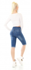 Preview: Sexy Caprijeans im Corsage-Look mit Push Up Effekt in blue washed