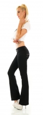 Preview: Modische Stretch-Jeans im Bootcut-Style inkl. Stretch-Gürtel in schwarz