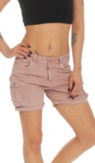 Jeans Hotpants im Cargo-Design - altrosa