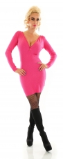 Preview: Longpullover mit sexy Effekt-Reißverschluss in pink