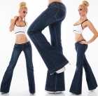 Preview: Modische Flare Cut Jeans mit Vintage-Effekten in blue washed