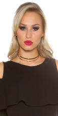Trendy Choker aus Metall-Ringen - gold